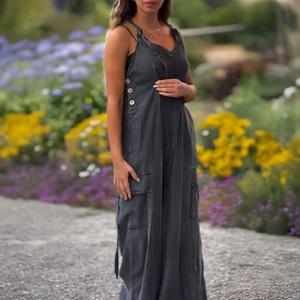 Monos sueltos para mujer, monos con correas ajustables, monos holgados, mono informal de pierna ancha con bolsillos, pantalones Palazzo 2025 - Product Image 3