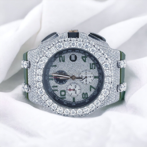 Montre-bracelet de luxe pour homme en moissanite glacée, bracelet polyvalent en acier inoxydable, affichage analogique, style hip-hop, montre bling chic - Product Image 1