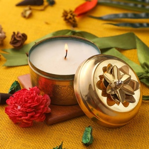 Tarro de vela de Metal dorado para decoración del hogar y eventos Centros de mesa de Navidad Arreglos hechos a mano Contenedor de tarro para hacer velas - Product Image 1
