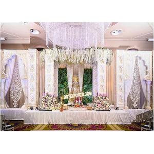 Gran tema blanco boda Mandap Cum escenario elegante boda india Mandap Grand SUR DE LA India gran boda Mandap decoración Australia - Product Image 1
