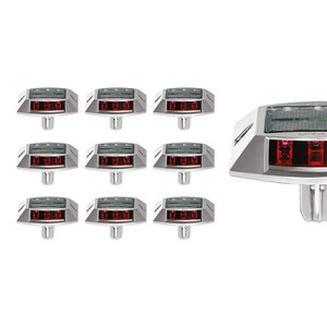 Lot de 10 boutons stroboscopiques rouges à énergie solaire avec ancrages – Produits d'avertissement routier - Product Image 4