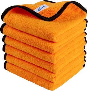 MR.SIGA Serviettes en microfibre professionnelles pour voitures, sans rayures, lot de 6, dorées, 40 x 60 cm (15,7 x 23,6 pouces) - Product Image 1
