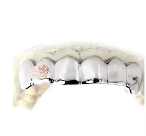 High Quality 925 Sterling <b>Silver</b> Single Cap Grillz Fashionable Customizable Hip Hop Jewelry with Moissanite Stone on Sale - Product Image 1