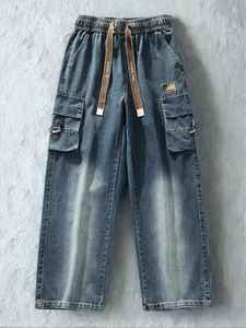 กางเกงยีนส์ผ้าฝ้ายสีน้ำเงินสำหรับ Ms-wc-001งานหัตถกรรมยุค90แบบทันสมัยปรับขนาดได้ตามต้องการ - Product Image 2