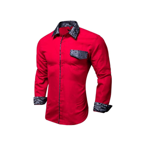 Custom New Design Fashionable <b>Men</b> Long Sleeve Retro Striped <b>Shirt</b> Button Up <b>Grandad</b> Casual Dress <b>Shirts</b> Tops <b>Men</b> - Product Image 1