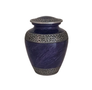 Classically Designed Purple <b>Stone</b> Color Aluminum Urn Engraved Keepsake for Human Ashes Made of Brass Metal <b>Memorial</b> Cremation - Product Image 1