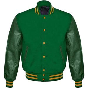 Winter Varsity Jacket Letterman Jacket for Men Baseball Jacket Made up of Leather Sleeves and Wool Body and Leather Sleeves - Product Image 1