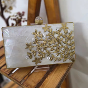 กระเป๋าเงินคุณแม่สุดหรูไข่มุกกล่องคลัทช์สำหรับงานแต่งงานอินเดียกระเป๋าคลัทช์สำหรับเจ้าสาวตอนเย็น - Product Image 1