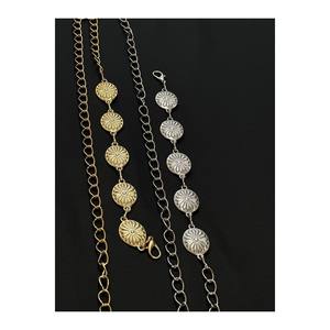 Set of 2 Daisy Gold with Silver Detail Women's Waist <b>Chain</b> Waist <b>Belt</b>, Dress <b>Belt</b>, Skirt <b>Belt</b> - Yellow - Product Image 2