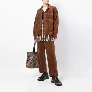 2025 gros léger décontracté classique droit velours côtelé pantalon Vintage lavé couleur unie imperméable respirant Cordura pour - Product Image 4