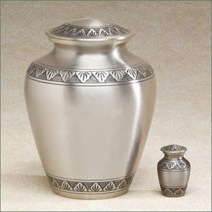 Urna Funeraria de Latón Niquelado con Cuentas de Perlas Arcadia para Adultos, Estilo Único, Suministros Funerarios de Lujo, Urna de Cremación para Adultos - Product Image 4