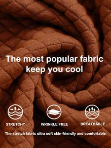 Sweatshirts à grille diamantée de couleur unie pour hommes pull décontracté à manches longues chemise de base pour l'hiver - Product Image 5