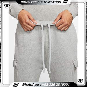 Pantalon de survêtement uni en éponge fuselé pantalon de survêtement avec logo personnalisé pantalon de survêtement pour homme - Product Image 3