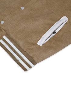 Vêtement d'hiver pour homme de haute qualité, style streetwear, col montant, séchage rapide, nylon suédé, fermeture éclair, motif uni, service OEM, devant - Product Image 4