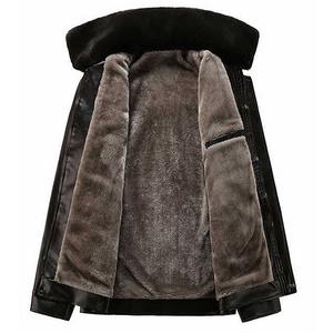 Men's High Quality Mandarin Collar Zip-up <b>Long</b> Sleeve Slim <b>Waterproof</b> Breathable Genuine Cow Skin Leather Fashion <b>Jacket</b> Casual - Product Image 6