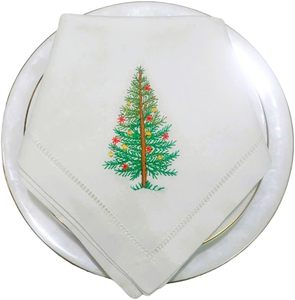 Vente en gros de serviettes de table style moderne faites à la main 100% coton 60x60cm avec bordure brodée à la main imprimée sur mesure pour la maison et le restaurant - Product Image 1