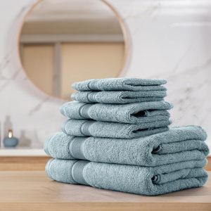 Luxury Egyptian <b>Bath</b> <b>Towel</b> <b>Set</b> 100% Cotton Custom Blue Plain Terry Quick-Dry Woven Economical Wholesale for Hotels Customers - Product Image 2