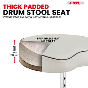 5 Core Drum Throne 3 <b>Padded</b> Guitar Stool Drummer <b>Chair</b> Adjustable Musician Seat - Product Image 2
