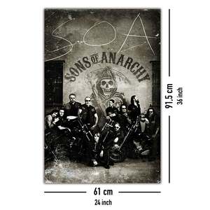 Vintage Sons of Anarchy <b>Poster</b> on Canvas Modern Design with Black <b>Frame</b> for Wall Decor - Product Image 4