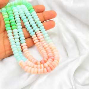 Multi Disco Opal Smooth Rondelle Beads 7mm 8mm 10mm AAA + Rainbow Opal Mix Gemstone Beads Strand para la fabricación de collares y pulseras - Product Image 5