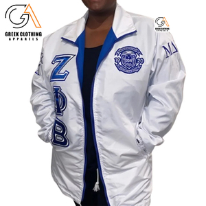 แจ็คเก็ตโค้ชผู้หญิงแบบหลายกระเป๋า Zeta Phi Beta รุ่นใหม่ล่าสุด ดีไซน์ทันสมัย ราคาขายส่ง พร้อมโลโก้สั่งทำ คุณภาพสูง - Product Image 1