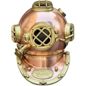 Casco DE BUCEO bajo el agua de metal con acabado de cobre náutico de latón con reloj integrado del exportador y fabricante indio - Product Image 6