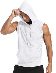 Sweat-shirt sans manches pour homme, vêtements de sport ajustés pour l'entraînement, la musculation, la performance active - Product Image 4