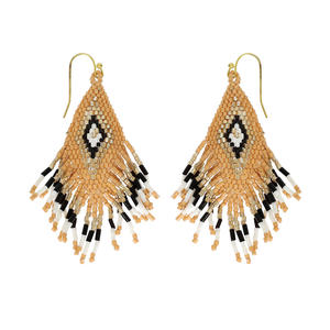 ต่างหูที่เป็นเอกลักษณ์สำหรับผู้หญิงทำด้วยลูกปัดแก้ว100เปอร์เซ็นต์ดีไซน์ลูกปัดสวยงามน้ำหนักเบาใส่สบายคุณภาพสูง - Product Image 2