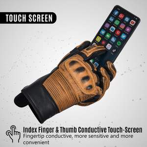 Guantes de moto de cuero estilo retro guantes de carreras - Product Image 6