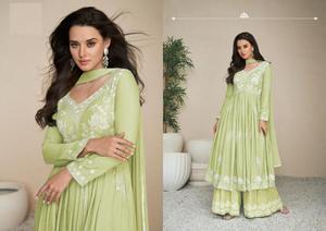 Presents Heavy Rayon with Naming and Four Sides Less Dupatta Suit Collection <b>for</b> <b>Women</b> - Product Image 4