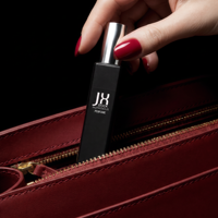 Flacon de parfum roll-on portable en verre carré, noir mat ou blanc, 10ml, 15ml, 30ml, petit, haut et long