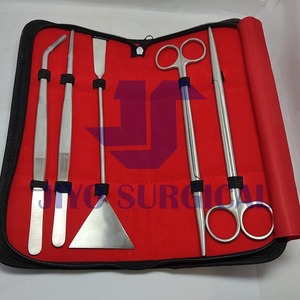 ชุดเครื่องมือตู้ปลา5ชิ้นชุดอุปกรณ์ทำน้ำสแตนเลสพร้อมถุงผ้าแคนวาสสำหรับพืชตู้ปลา - Product Image 3