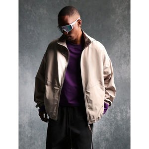 Veste coupe-vent en toile légère Y2K OEM avec logo coupe régulière et sweat à capuche en nylon avec cordon de serrage pantalon plissé à jambe large - Product Image 6