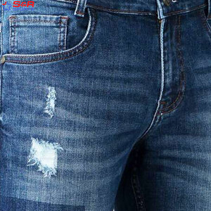 Venta al por mayor de alta calidad de los hombres pantalones cortos de mezclilla con diseño de logotipo personalizado Pantalones cortos de algodón azul Casual Sencillo Cantidad Hombres pantalones cortos de mezclilla - Product Image 6