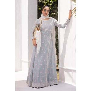 Ensemble de robe Solene Kalidar et dupatta en mousseline de soie - Product Image 1