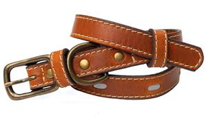 Collar De Perro De Cuero Clásico Artesanal Con Hebilla De Latón Y Anillo D - Product Image 4