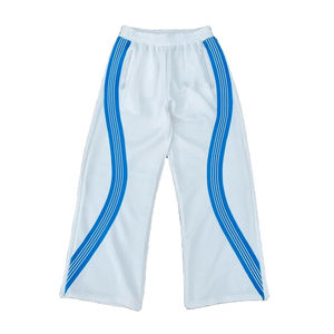 Pantalon de survêtement streetwear OEM HSI 2026 pour homme, coupe large et droite, en coton mélangé délavé, avec bande latérale, style baggy, poids lourd - Product Image 1