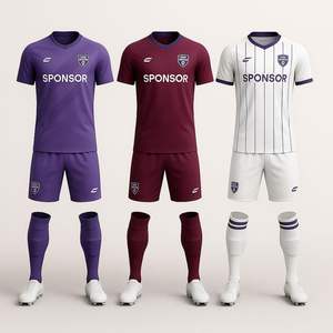 Design personnalisé, ensemble d'uniformes de football sublimés, short de maillot de football à impression complète, tissu à séchage rapide pour fabricants OEM - Product Image 1