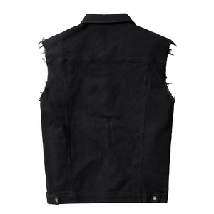 Chaleco Vaquero Reversible de Alta Calidad, Talla Grande, Estilo Urbano, Tela de Algodón Grueso Lavada, Secado Rápido, Transpirable - Product Image 2