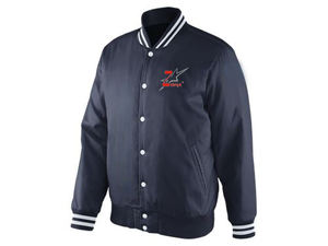 Veste universitaire en satin à col montant et design personnalisé OEM avec broderie personnalisée et style Letterman - Product Image 3