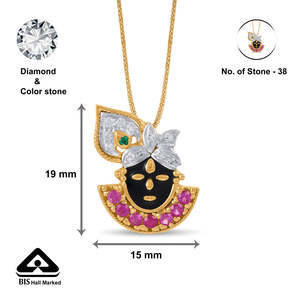Colgante Religioso Kanhaiya de Oro Fino, Amuleto para Joyería Devocional - Product Image 6