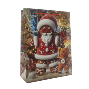 Grande Borsa Regalo per Forniture Natalizie con Elegante Manico in Corda Rossa per Confezioni Regalo Festive - Product Image 6