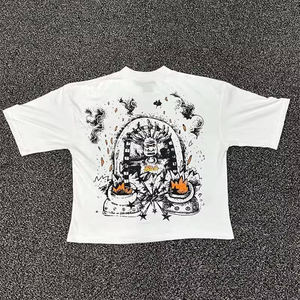 Service OEM, t-shirts personnalisés de haute qualité, impression numérique personnalisée, impression DTG, 320 g/m², poids lourd, graphique personnalisé, unisexe, 100 % surdimensionné - Product Image 6