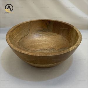 Bols de service à salade en bois Ensemble de bols de service à salade de fruits en bois naturel - Product Image 6