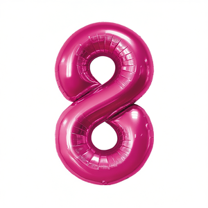 Globo de fiesta Party Love Número Fucsia N8 100cm Bolsa de 12 piezas - Product Image 2