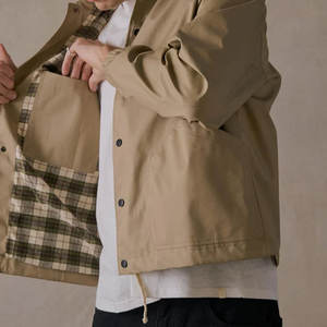 แจ็คเก็ตโค้ชผู้ชายคุณภาพสูงขายส่ง พร้อมโลโก้สั่งทำ เสื้อแจ็คเก็ตโค้ชสำหรับผู้ชายพร้อมโลโก้สั่งทำ - Product Image 3