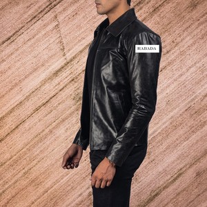High Quality Mens Slim Fit <b>Racer</b> Leather <b>Jacket</b> Stand Collar Cow Skin Wholesale Motorcycle <b>Jacket</b> - Product Image 4