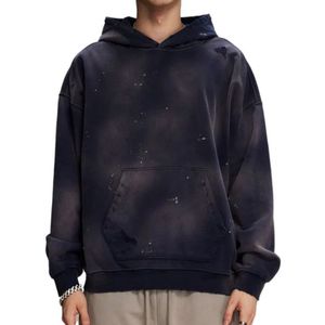 Sweats à capuche légers lavés à l'acide en détresse avec un design style vintage Streetwear surdimensionné sweats à capuche à fermeture éclair complète pour hommes et femmes - Product Image 3
