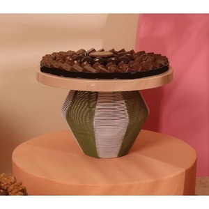 Vaisselle Ramadan de forme ronde, bol sucré, meilleure vente, bol à chocolat en métal avec plateau, bol en métal argenté de qualité supérieure - Product Image 4