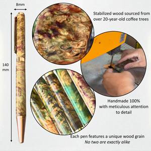 Luxury High Quality Handmade Sign Pens 0.7 mm Twist Ballpoint Stabilized Wood with Amber Collection for Promotional <b>Gifts</b> - Product Image 3